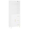 vidaXL Buffet haut Blanc 69,5x34x180 cm Bois d'ing&eacute;nierie