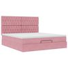 vidaXL Cadre de lit ottoman avec matelas rose 160x200 cm velours