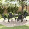 vidaXL Ensemble de salle &agrave; manger pour jardin 5 pcs Noir