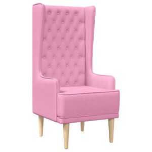 vidaXL Chaise &agrave; dossier haut avec boutons capitonn&eacute;s Rose Tissu