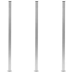 vidaXL Poteaux de cl&ocirc;ture 3 pcs Aluminium 185 cm