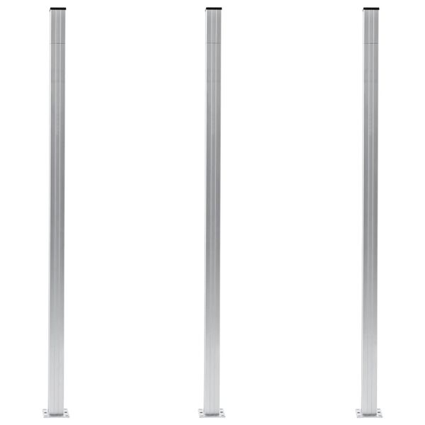 vidaXL Poteaux de cl&ocirc;ture 3 pcs Aluminium 185 cm