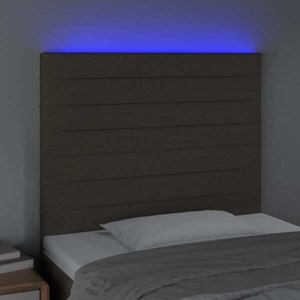 vidaXL T&ecirc;te de lit &agrave; LED Taupe 80x5x118/128 cm Tissu