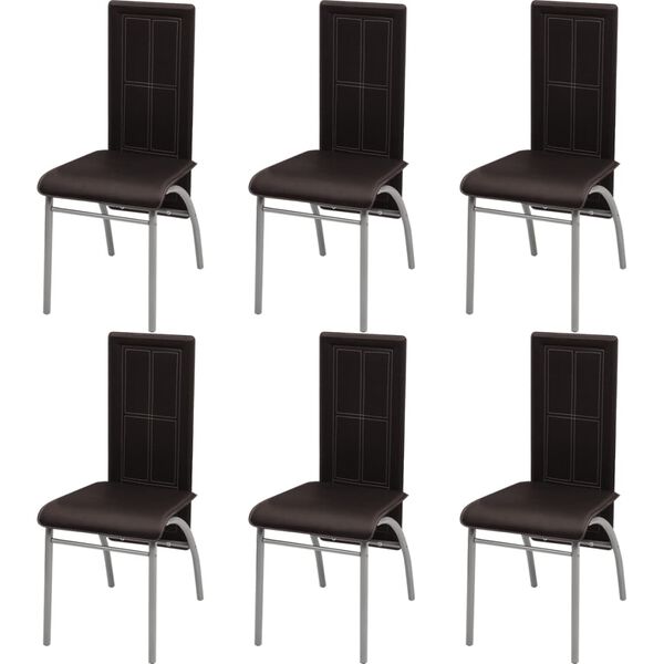 vidaXL Ensemble &agrave; d&icirc;ner sept pi&egrave;ces Marron