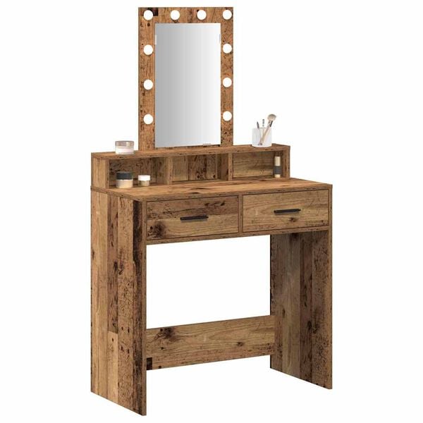 vidaXL Table de Toilette Marron 79 x 41 x 140 cm Bois d'ing&eacute;nierie