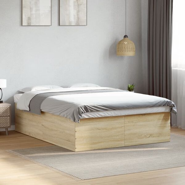 vidaXL Cadre de lit sans matelas chêne sonoma 150x200 cm