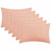 vidaXL Housse de coussin 6 pc HEERLEN Rose 50 x 75 cm Boucl&eacute;