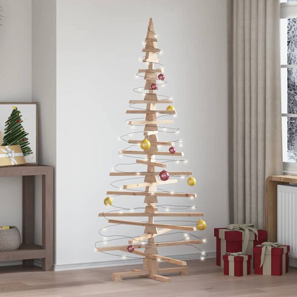 vidaXL Arbre de No&euml;l en bois pour d&eacute;coration 180 cm bois massif de pin
