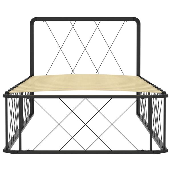 vidaXL Cadre de lit Noir Métal 90 x 200 cm