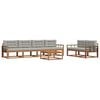 vidaXL Ensemble de canap&eacute;s d'ext&eacute;rieur 7 pc Gris Naturel et Clair