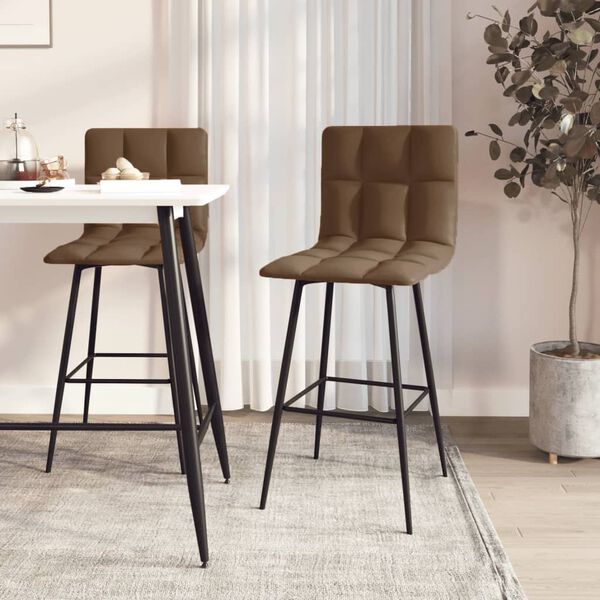 vidaXL Tabourets de bar lot de 2 marron fonc&eacute; similicuir