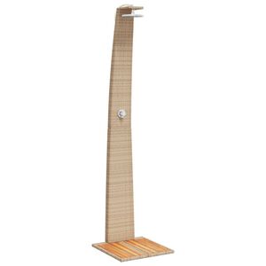 vidaXL Douche d'ext&eacute;rieur beige 55x60x224cm r&eacute;sine tress&eacute;e bois acacia