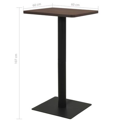 vidaXL Table de bistro Cendre foncé 60x60x107 cm