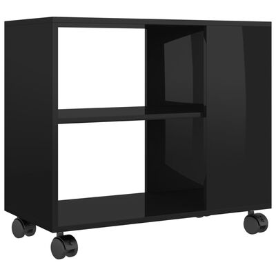 vidaXL Table d'appoint Noir brillant 70x35x55 cm Bois d'ingénierie