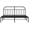 vidaXL Cadre de lit m&eacute;tal sans matelas avec t&ecirc;te de lit noir 183x213cm
