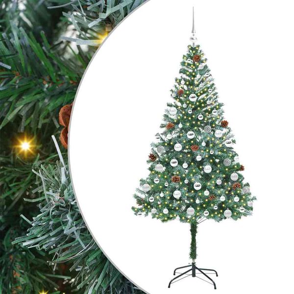 vidaXL Sapin de No&euml;l artificiel avec 300 LED Vert 180 cm PVC et Acier