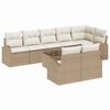 vidaXL Ensemble de canap&eacute; de jardin 9 pc Beige et blanc polyrotin
