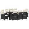 vidaXL Ensemble de salle &agrave; manger pour jardin 9 pc Noir polyrotin
