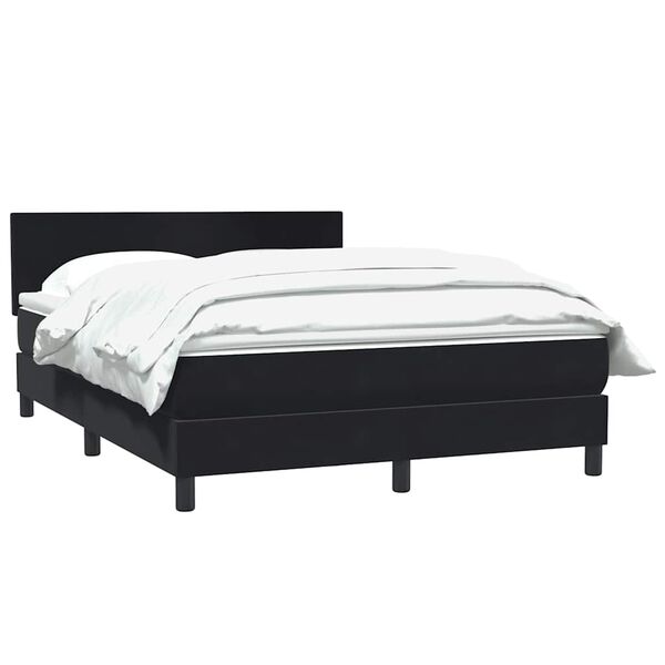 vidaXL Sommier &agrave; lattes de lit avec matelas noir 140x210 cm velours