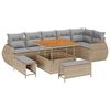 vidaXL Ensemble de canap&eacute; de jardin 9 pcs Beige polyrotin
