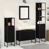 vidaXL Ensemble de mobilier de salle de bain avec étagère 4 pcs Noir