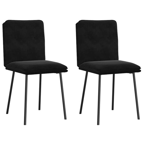 vidaXL Chaises à manger lot de 2 Noir Velours