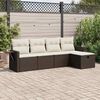 vidaXL Salon de jardin avec coussins 5 pcs marron r&eacute;sine tress&eacute;e