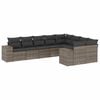 vidaXL Salon de jardin 9 pcs avec coussins gris r&eacute;sine tress&eacute;e
