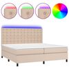 vidaXL Sommier &agrave; lattes de lit avec matelas LED Cappuccino 200x200 cm