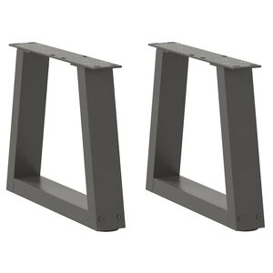 vidaXL Pieds de table basse en forme de V, 2 pi&egrave;ces, anthracite, 30 x (30-31,3) cm, acier