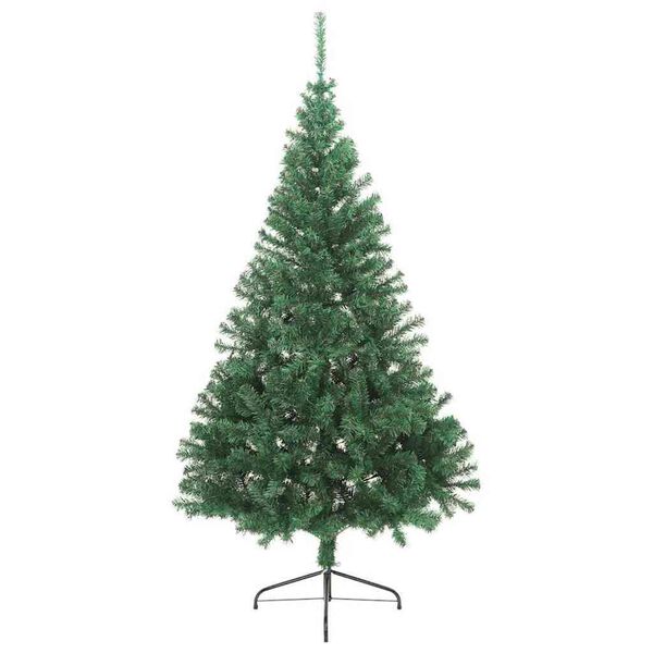 vidaXL Sapin de No&euml;l artificiel pr&eacute;-&eacute;clair&eacute; Vert 210 cm PVC