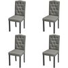 vidaXL Chaises &agrave; manger lot de 4 gris tissu