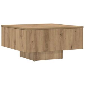 vidaXL Table basse ch&ecirc;ne artisanal 60x60x31,5 cm bois d'ing&eacute;nierie