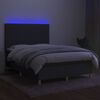vidaXL Sommier &agrave; lattes de lit et matelas et LED Gris fonc&eacute; 140x200 cm
