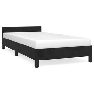 vidaXL Cadre de lit et t&ecirc;te de lit sans matelas noir 90x190 cm velours