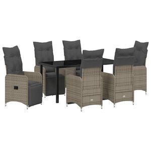 vidaXL Ensemble de salle &agrave; manger pour jardin 7 pcs Gris polyrotin