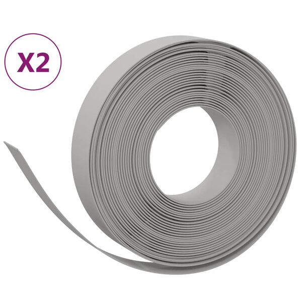 vidaXL Bordures de jardin 2 pcs gris 10 m 10 cm polyéthylène