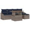 vidaXL Ensemble de canap&eacute; de jardin 6 pcs Gris polyrotin