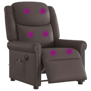 vidaXL Fauteuil de massage inclinable &eacute;lectrique marron brillant