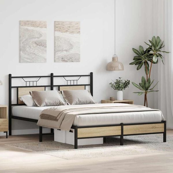 vidaXL Cadre de lit sans matelas chêne sonoma 140x200 cm
