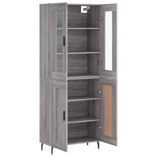 vidaXL Buffet haut Sonoma gris 69,5x34x180 cm Bois d'ing&eacute;nierie