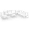 vidaXL Salon de jardin 10 pcs blanc bois de pin massif