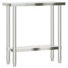 vidaXL Table de travail de cuisine 82,5x30x85 cm acier inoxydable