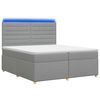 vidaXL Lit boxspring avec matelas Gris clair 200 x 200 cm Tissu