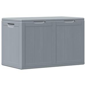 vidaXL Bo&icirc;te de rangement de jardin 180 L Gris PP aspect bois