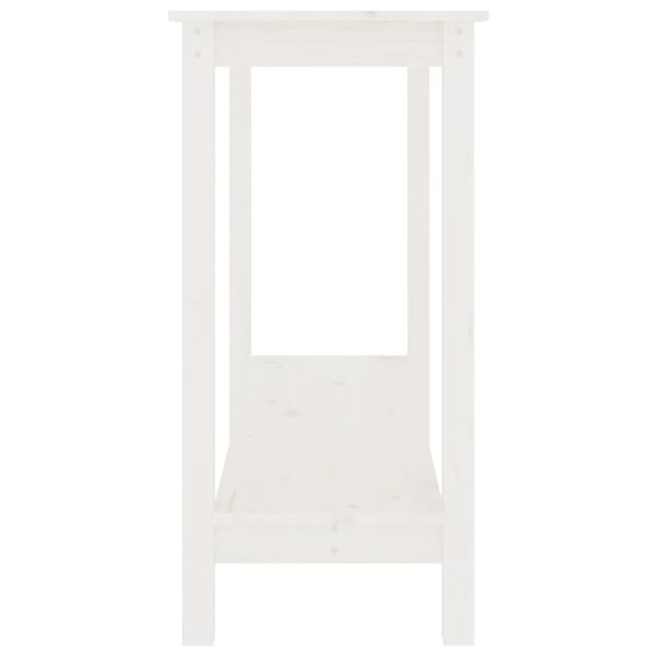 vidaXL Table console Blanc 110x40x80 cm Bois massif de pin