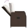 vidaXL Ensemble à manger de jardin 3 pcs et coussins marron poly rotin
