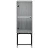 vidaXL Armoire lat&eacute;rale avec porte en verre sonoma gris 35x37x100 cm