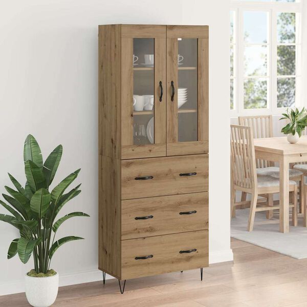 vidaXL Haut Armoire avec tiroir Ch&ecirc;ne artisanal 69,5 x 34 x 90 cm