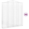 vidaXL Paniers &agrave; gabions arqu&eacute;s 6 pcs 200x30x220/240 cm fer galvanis&eacute;